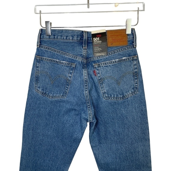 Levi's 501 Original Cropped Lightly Distressed Jeans 25x30 NWT - Picture 4 of 11